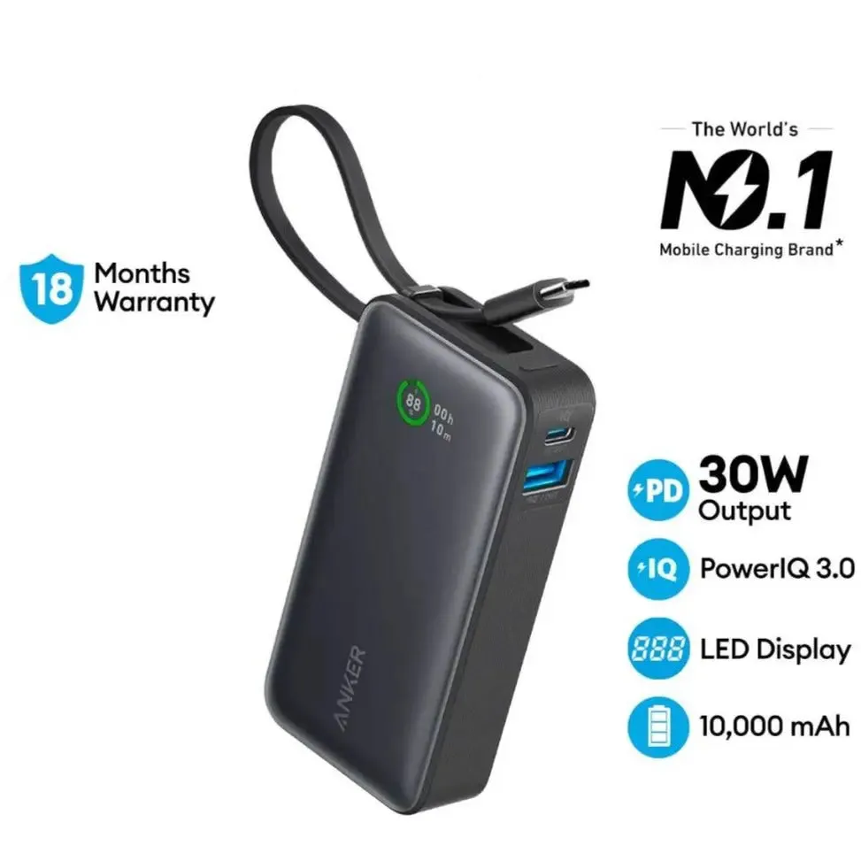 Anker Power Bank Nano Powercore 10000mAh Fast Charge Potable Charger A1259