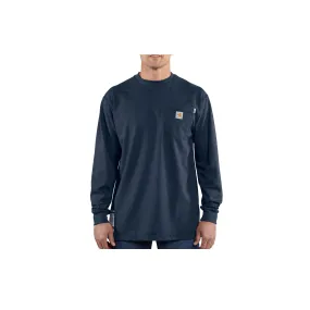 Carhartt FR Force Loose Fit Midweight Long-Sleeve Pocket T-Shirt Dark Navy