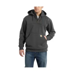 Carhartt Men's Rain Defender Paxton Heavyweight Hooded Quarter Zip Mock Sweatshirt - Carbon Heather