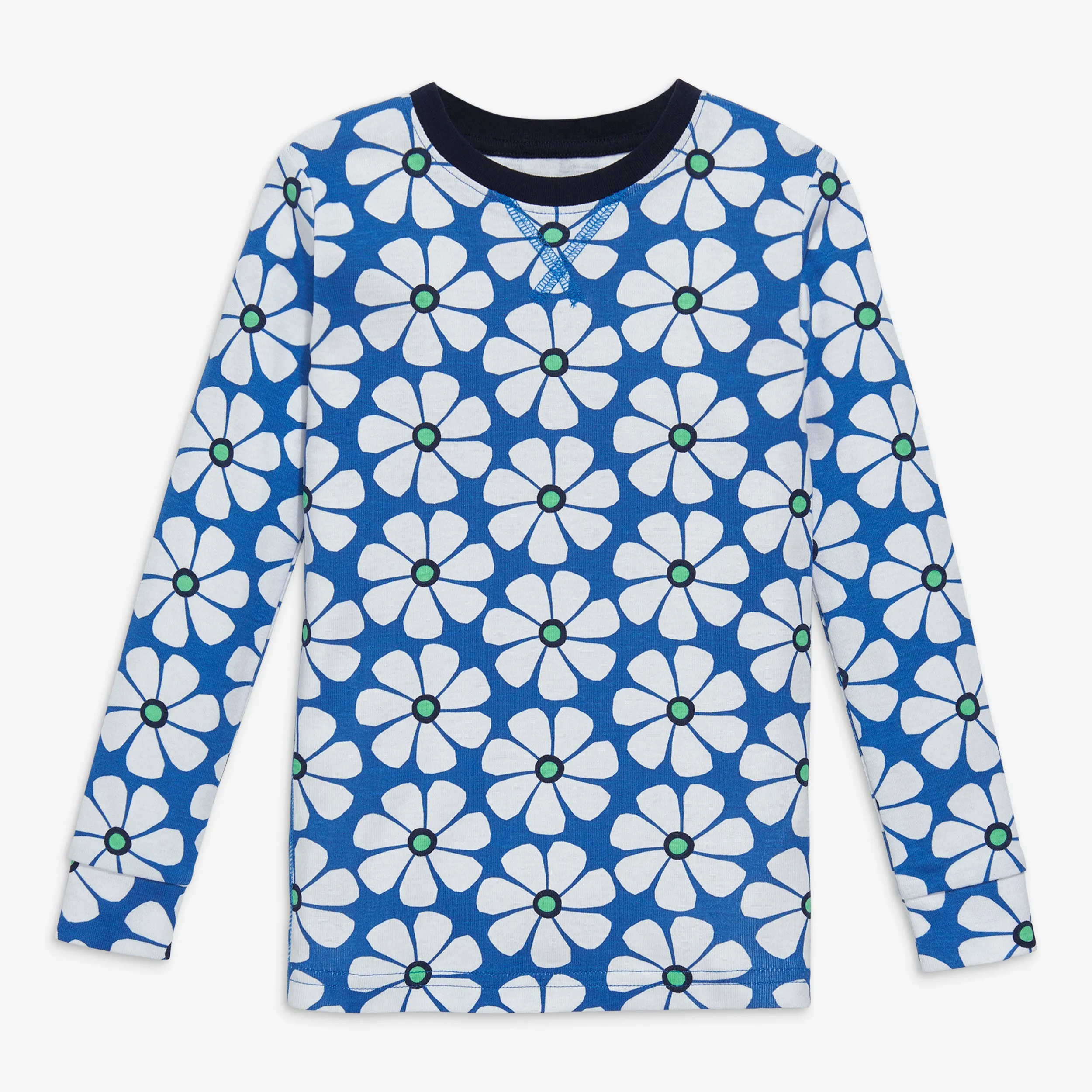 Clearance kids organic pj top in cutout flowers