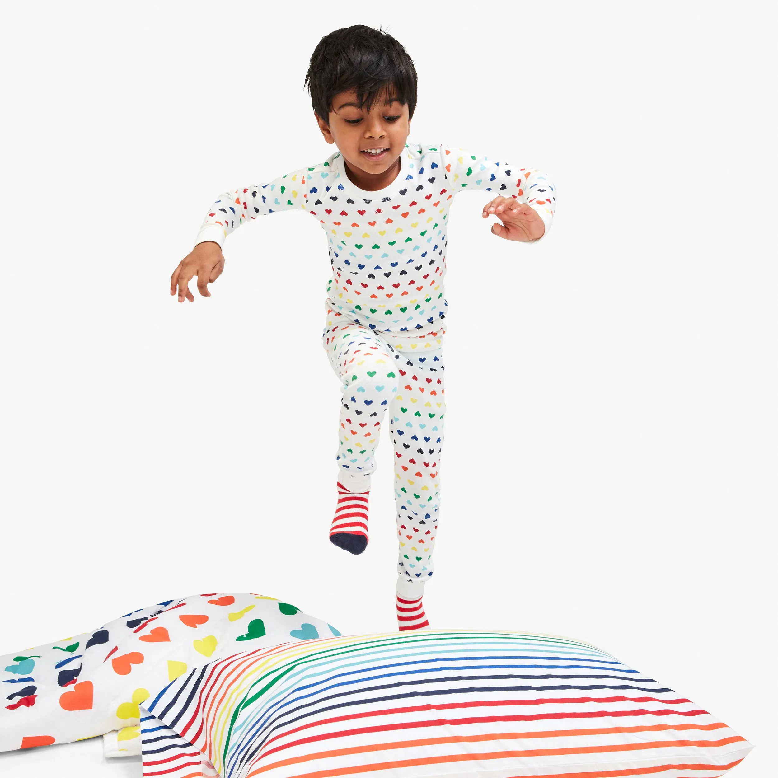 Clearance kids pj pant in rainbow heart