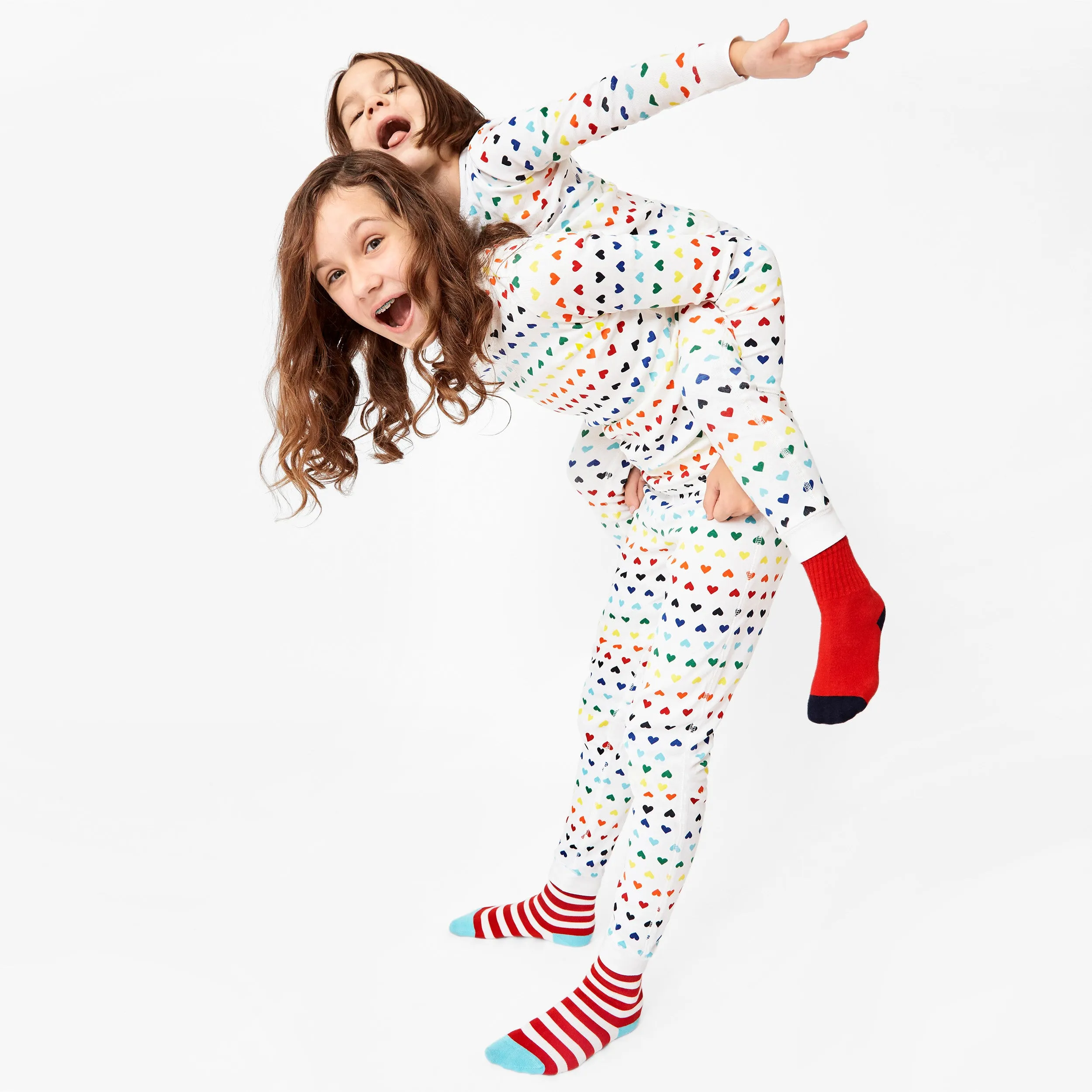 Clearance kids pj pant in rainbow heart