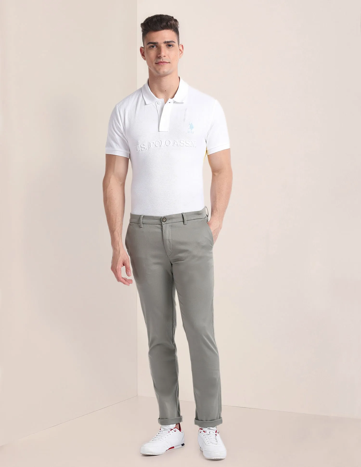 Denver Slim Fit Dobby Trousers