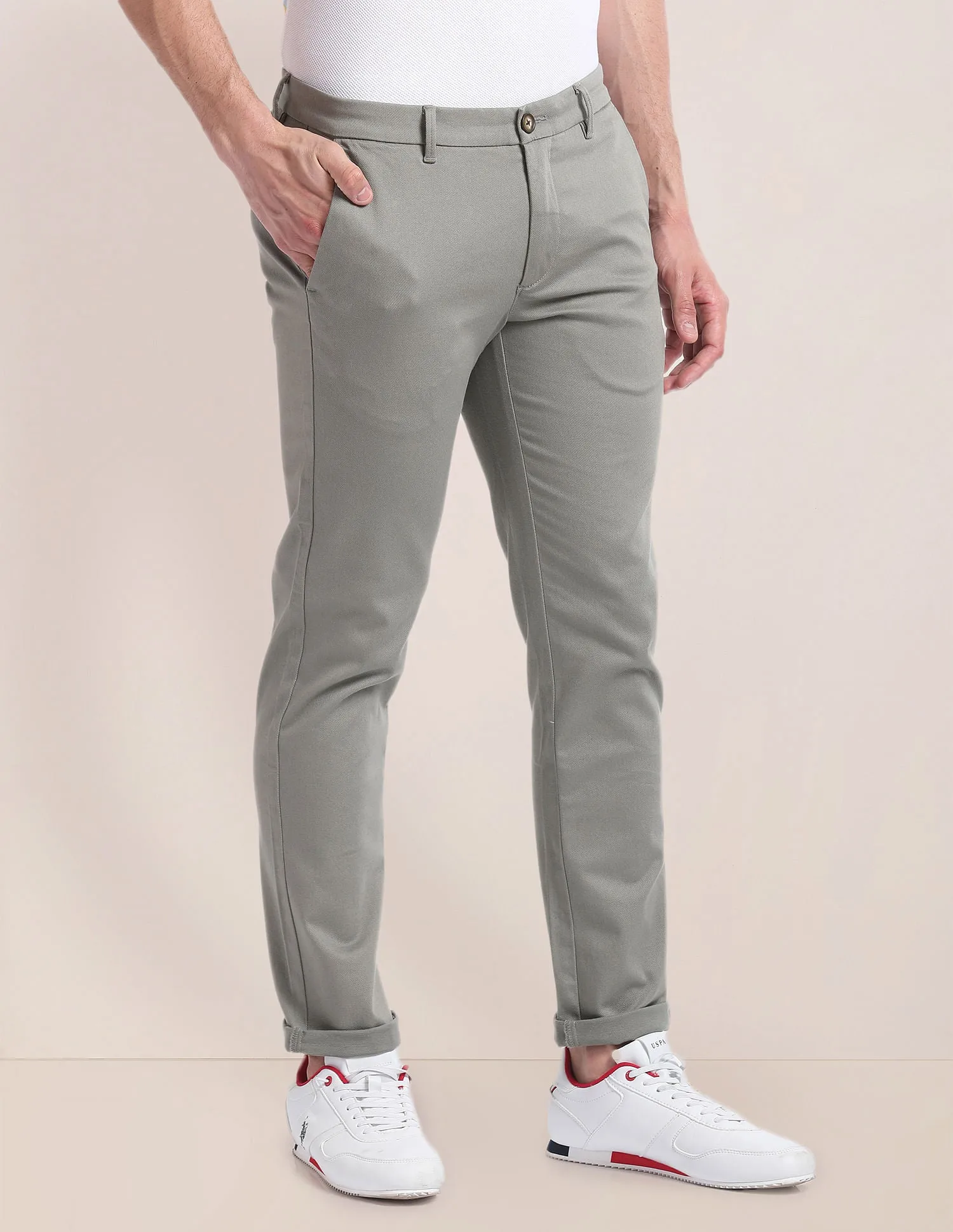 Denver Slim Fit Dobby Trousers