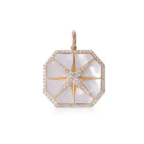 DIAMOND & MOTHER OF PEARL OCTAGONAL COMPASS