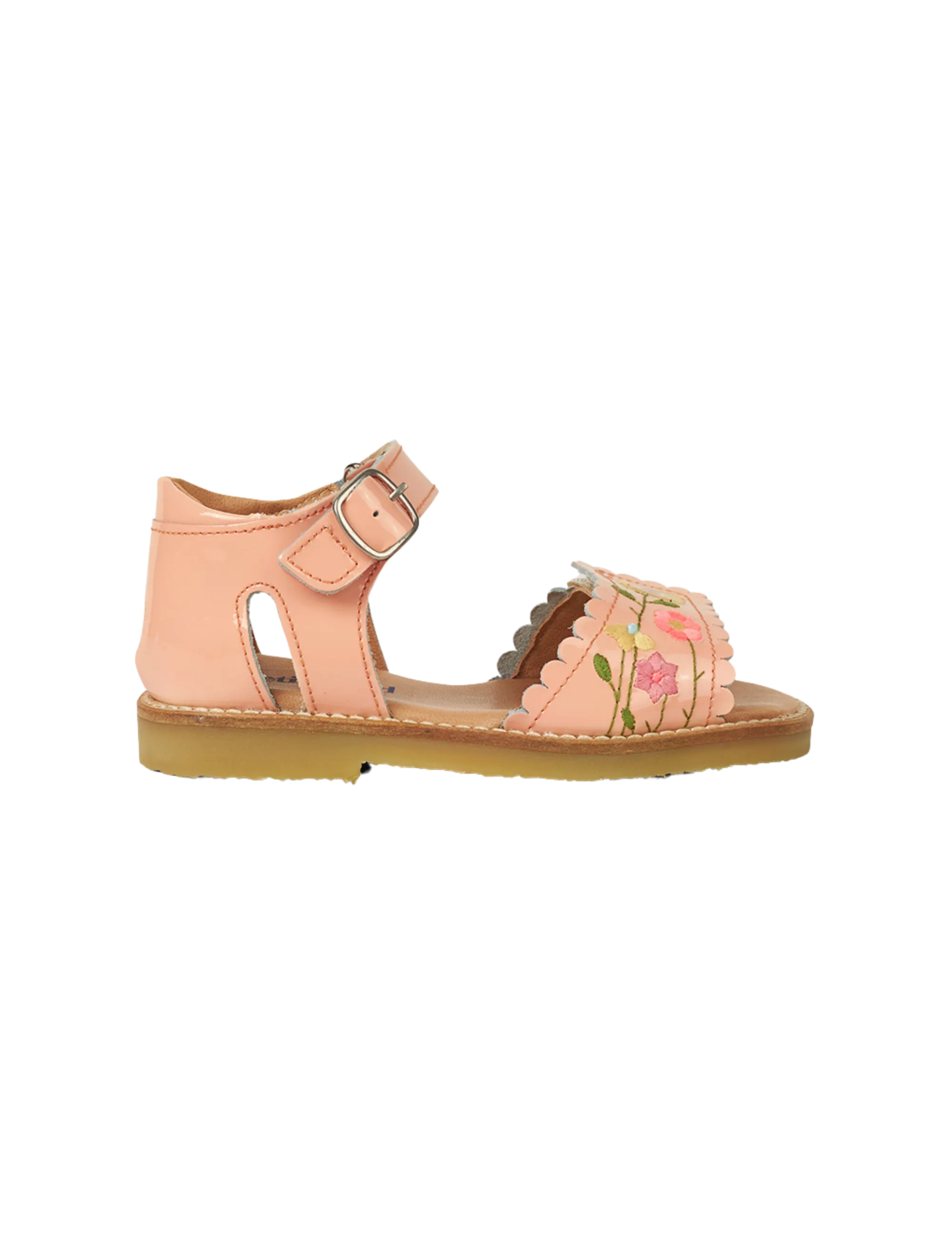 Flower Pop Scallop Velcro Sandal - Blush