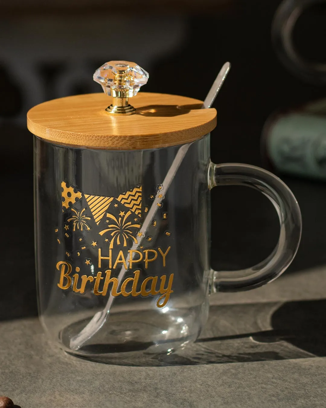 'Happy Birthday' Clear Coffee/Milk Mug