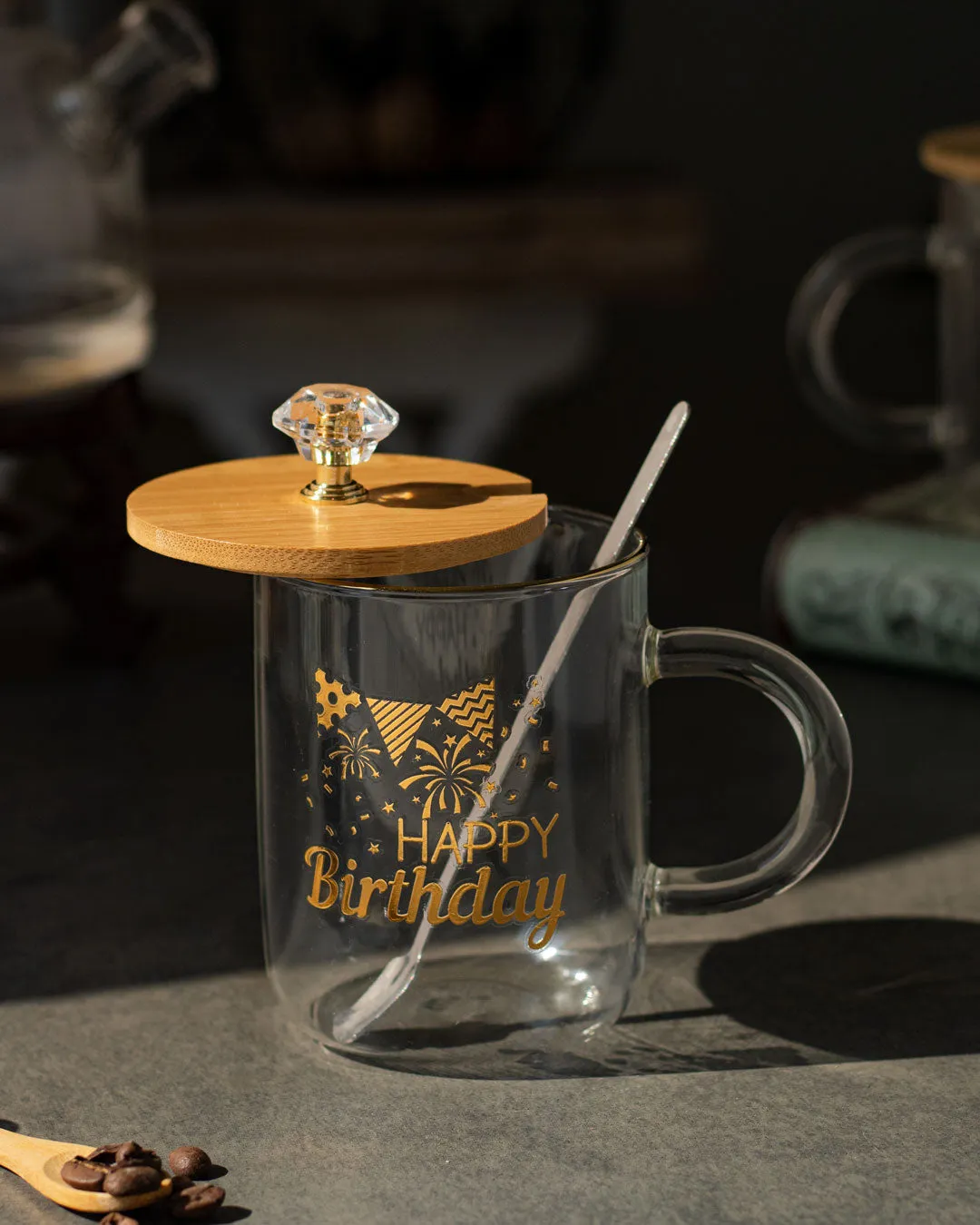 'Happy Birthday' Clear Coffee/Milk Mug