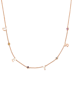 Initial Birthstone Necklace - 18K Rose Vermeil