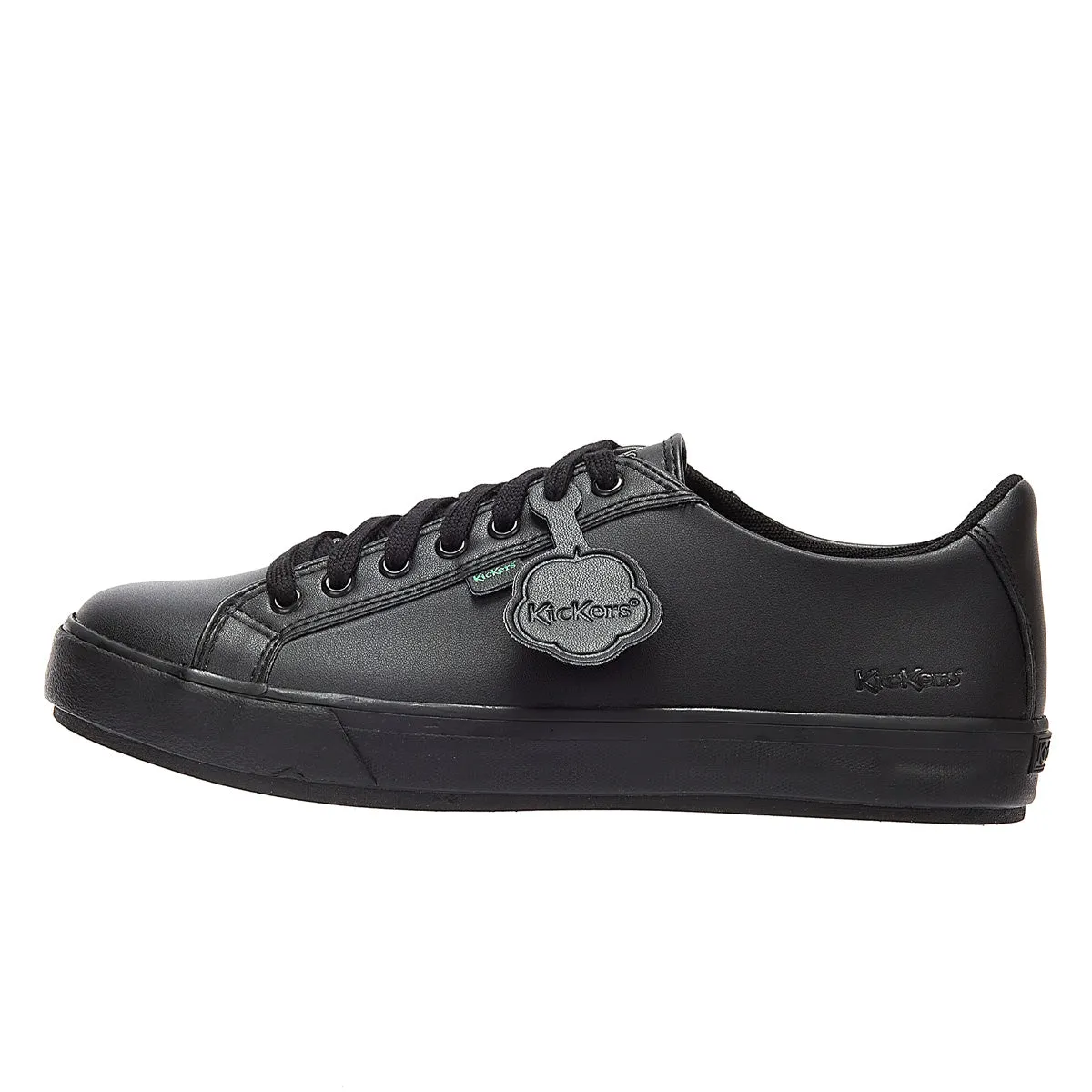 Kickers Junior Black Leather Tovni Lacer Trainers