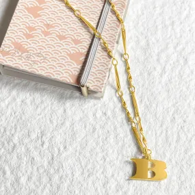 Letter Necklace (B) - Gold