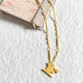 Letter Necklace (F) - Gold