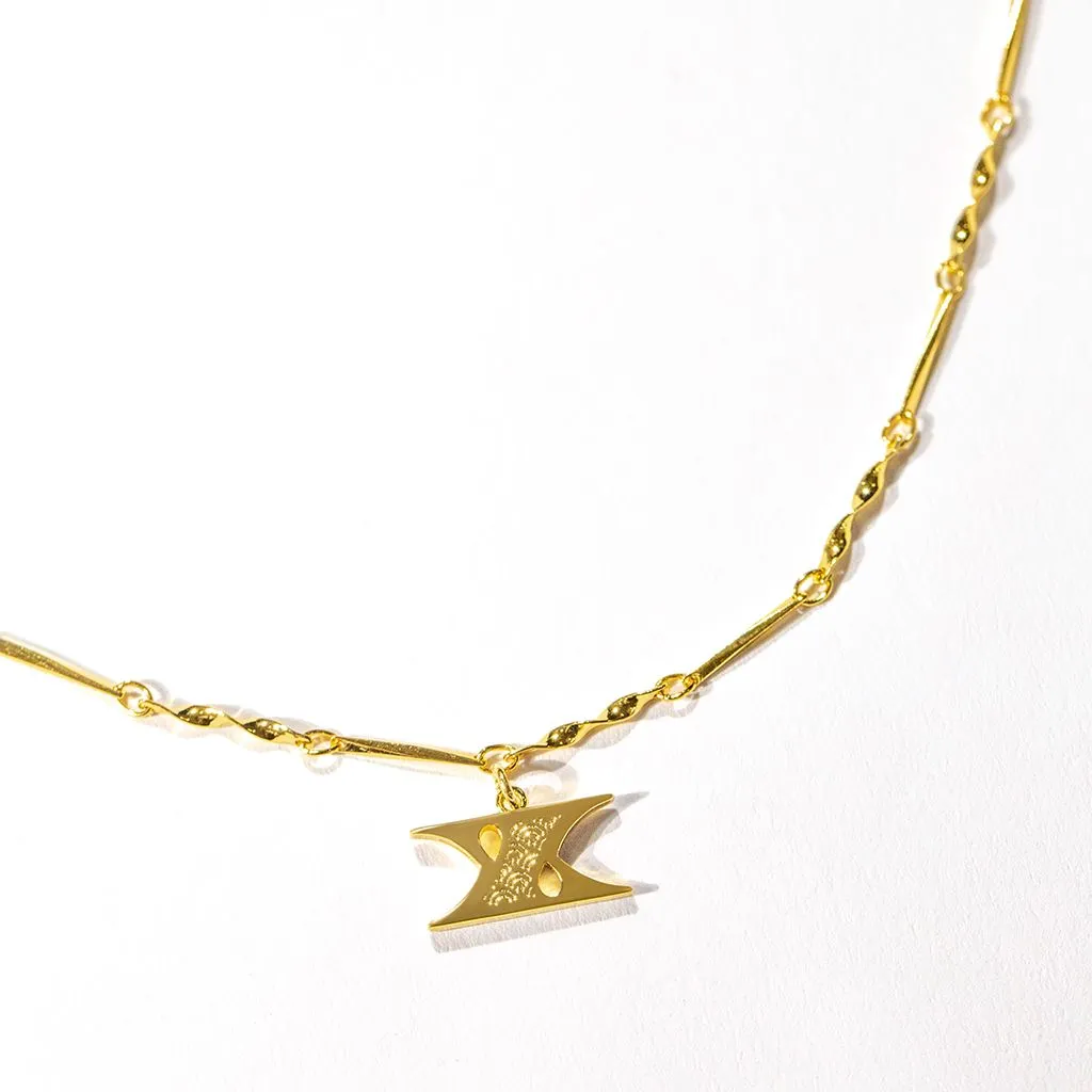 Letter Necklace (X) - Gold