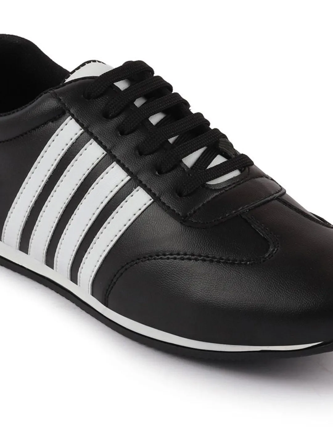 Men Black Casual Classic Lace Up Sneakers