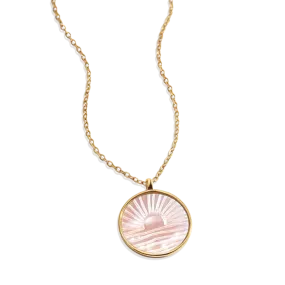 Mother of Pearl Sunrise Pendant Necklace