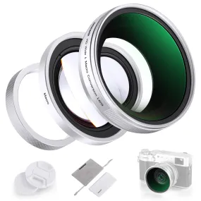 NEEWER LS-47 49mm 0.75x Wide Angle&1.4x Macro Additional Lens for Fujifilm X100 Series Cameras