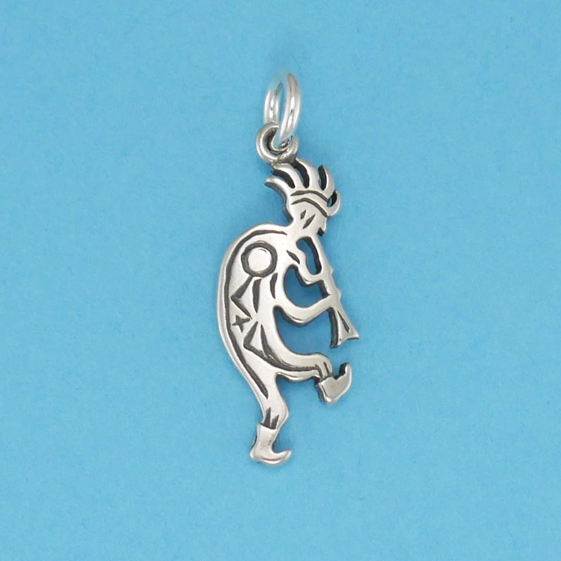 Patterned Kokopelli Charm