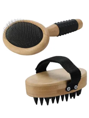 Pet Bamboo Grooming Brush Set