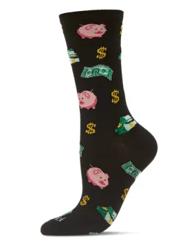 "Money In The Bank" Crew Bamboo Socks by Me Moí