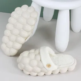 Unisex Bubble Plush Home Slippers – Warm Non-Slip Comfort