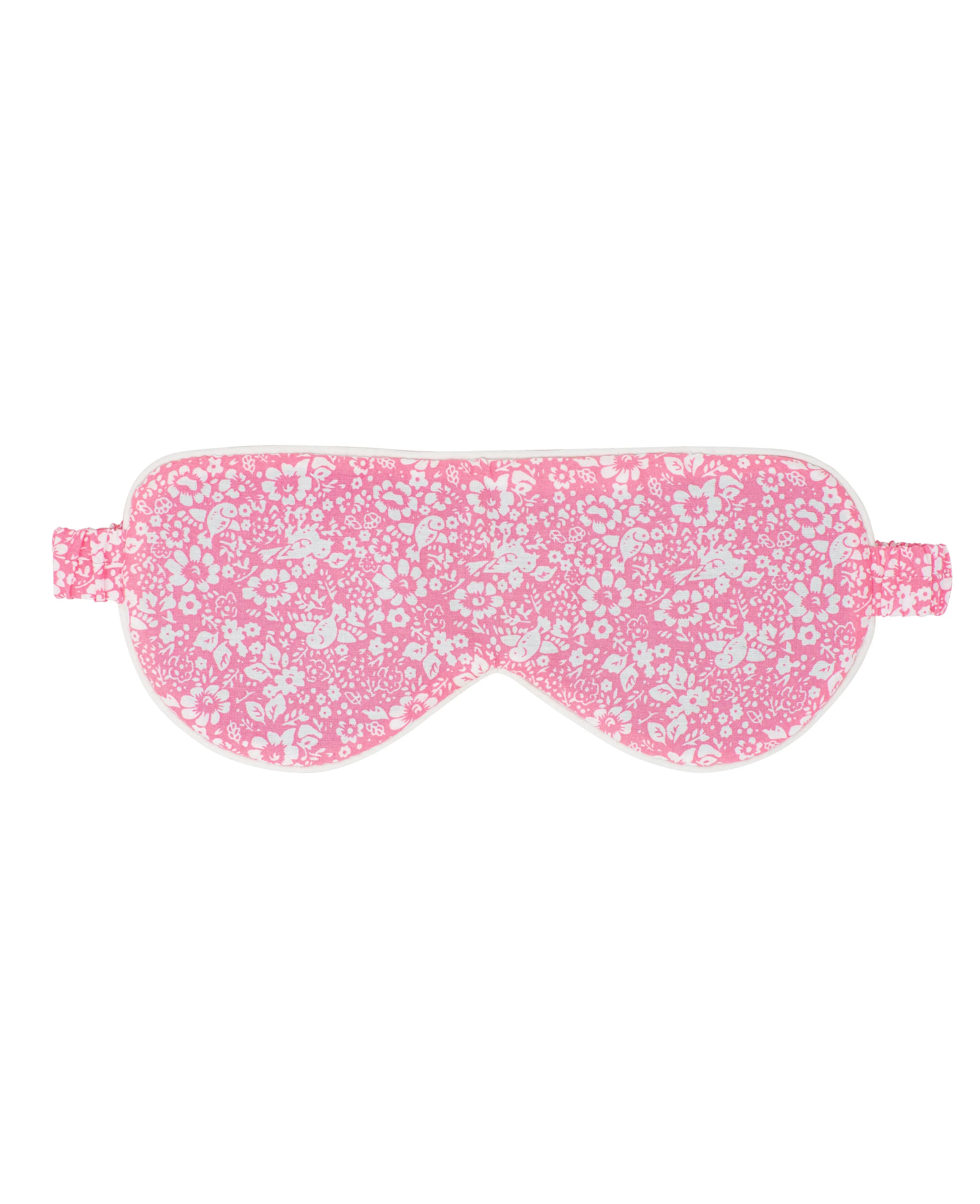 White Pink Flower Print Cotton Eye Mask