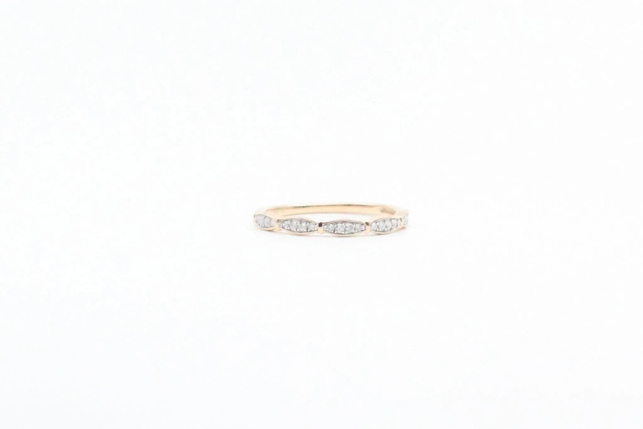 Yellow Gold Diamond Pinched Band